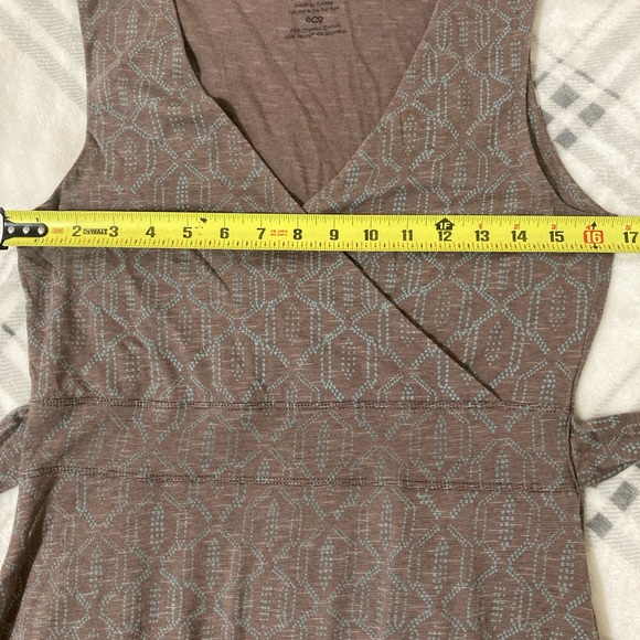 TOAD & CO Poppy Cue Faux Wrap Brown Sleeveless Tank Dress Sz M Organic Cotton - Picture 12 of 16